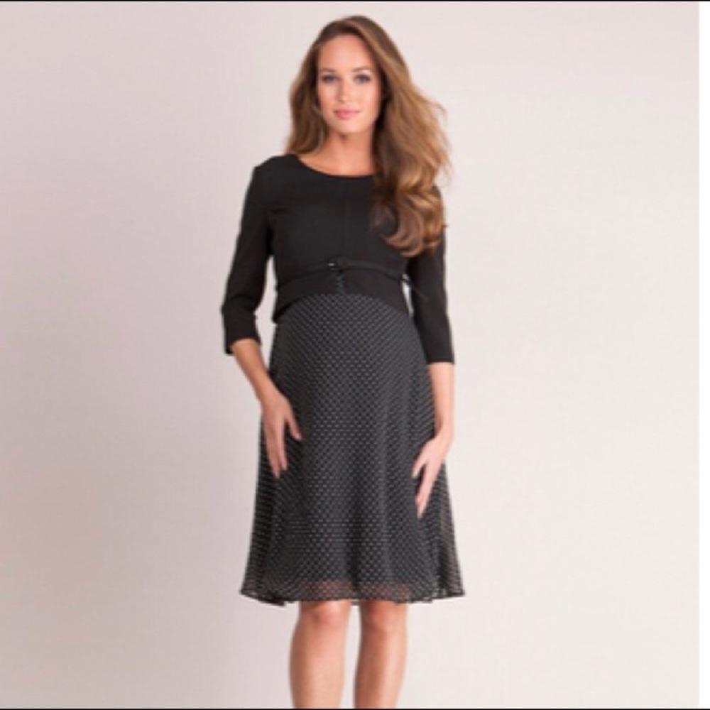 Seraphine: SILK & PONTE MATERNITY DRESS